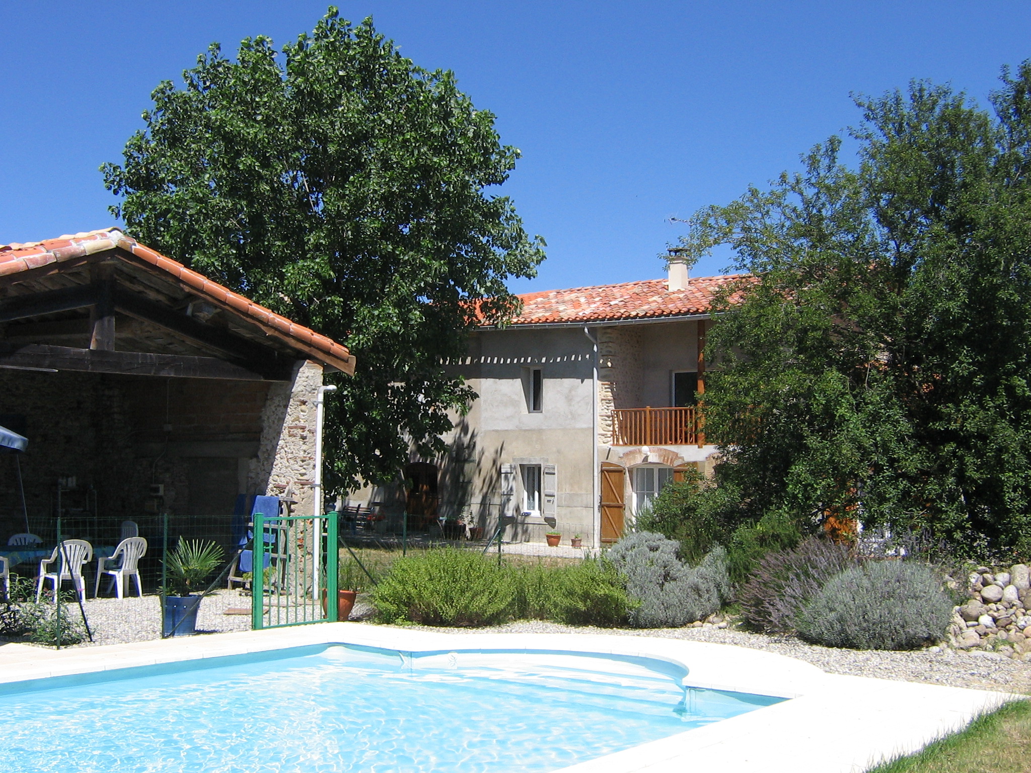 House pool and barn